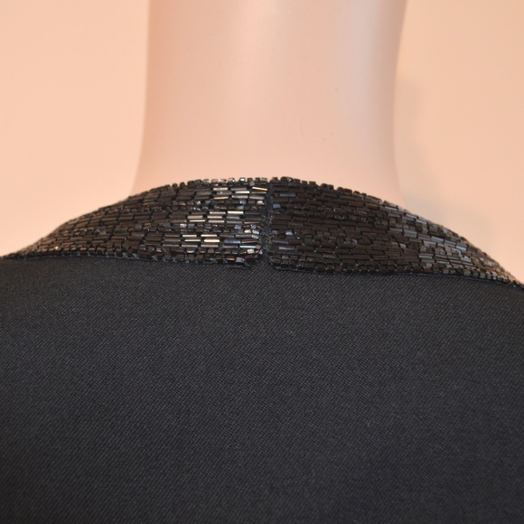 Vintage RAUL BLANCO Black Beaded Collar Cropped Blazer - Picture 6 of 8
